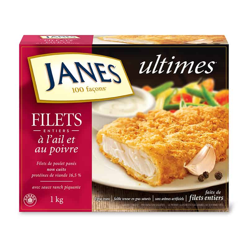 Filets de poulet panés <span> ultimes</span> ail et poivre