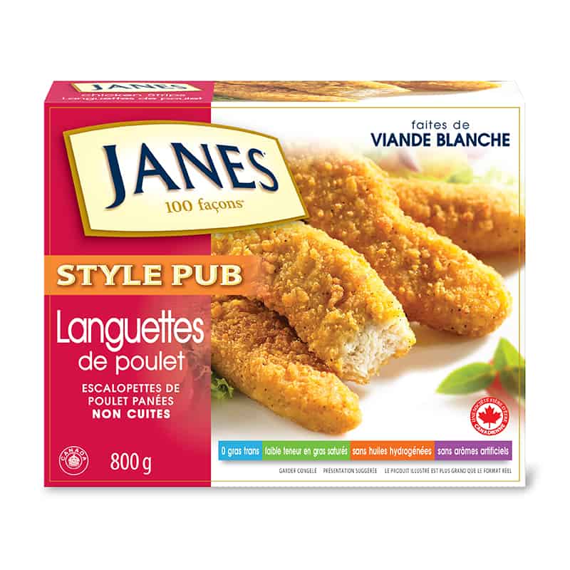 Lanières de poulet de style pub