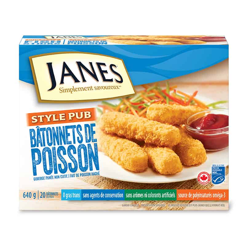 Bâtonnets de poisson de style pub