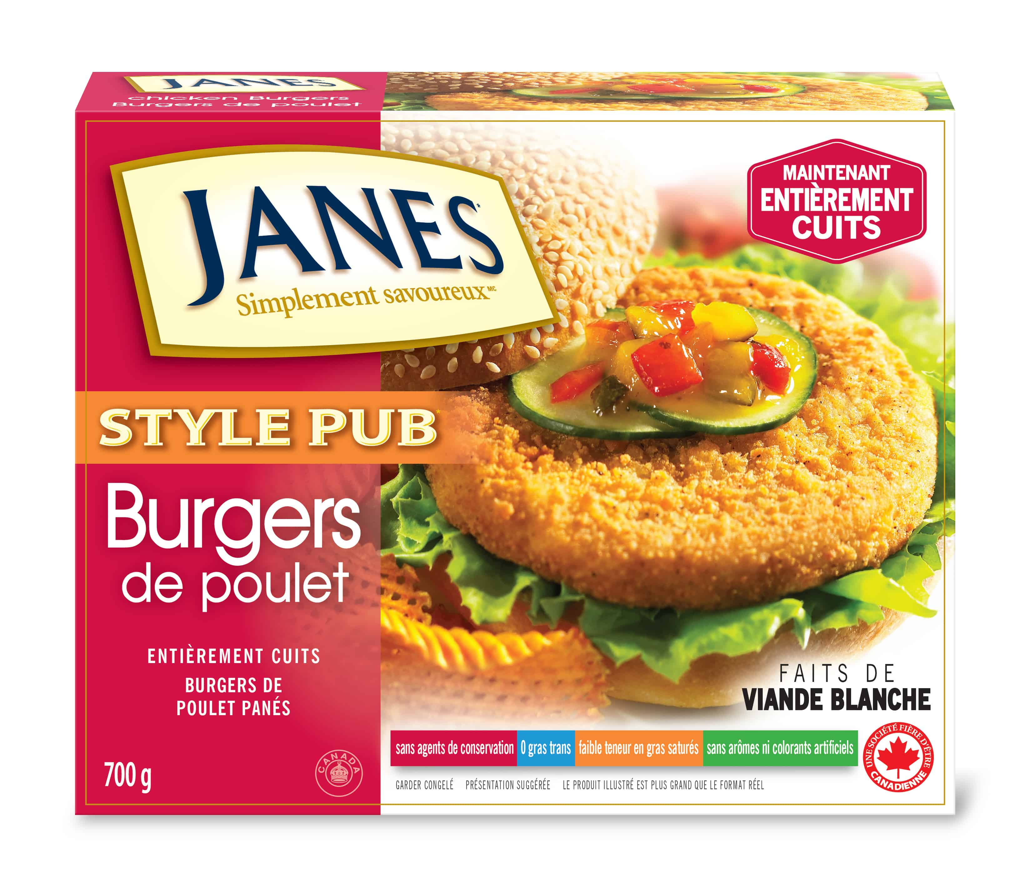 Hamburgers au poulet de style pub