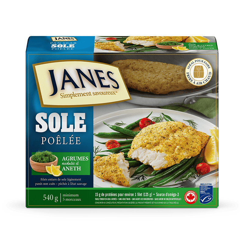 Sole légèrement saupoudrée l’aneth et aux agrumes Janes