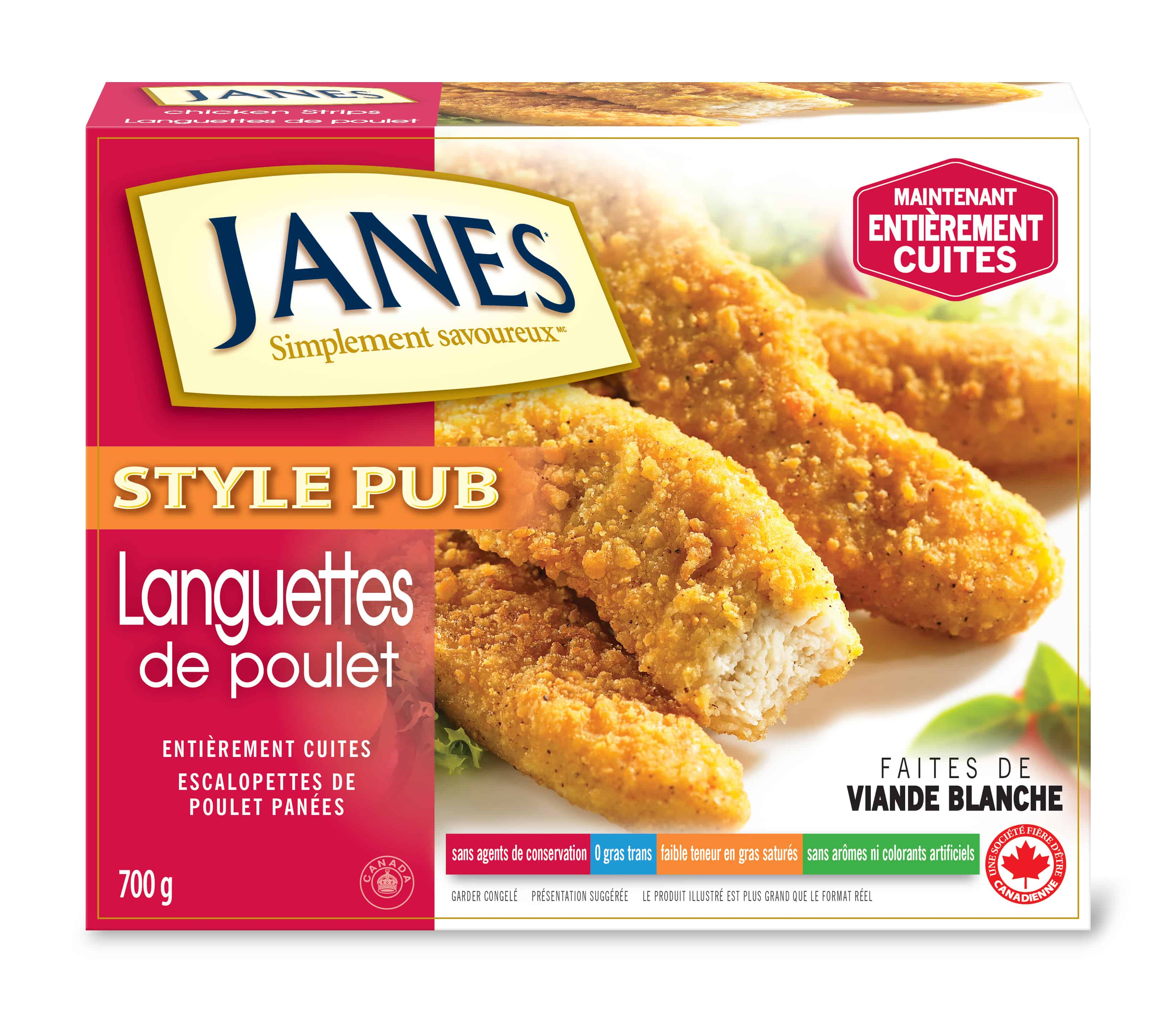 Lanières de poulet de style pub