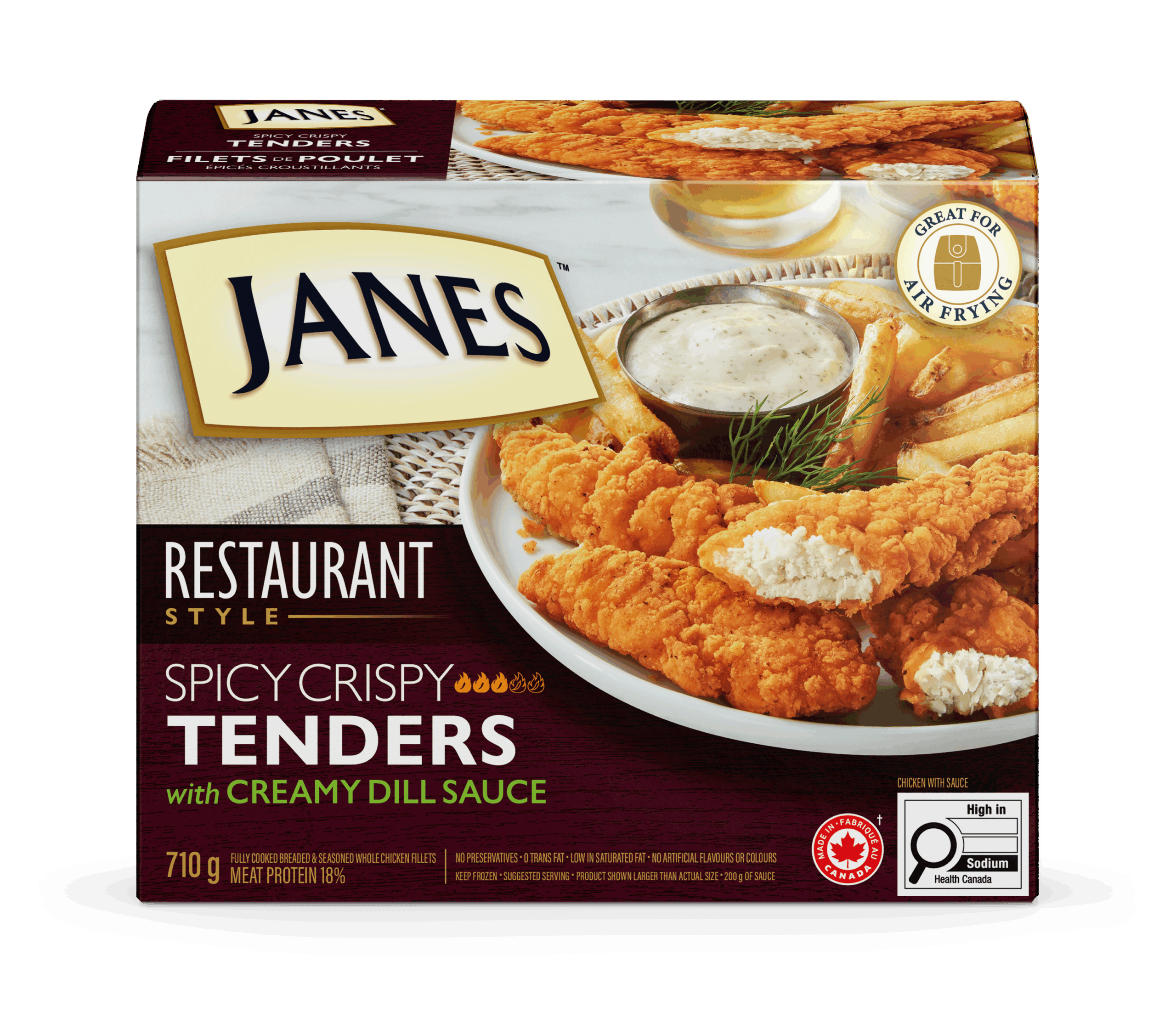 Restaurant Style Spicy Crispy Chicken Tenders with Creamy Dill Sauce