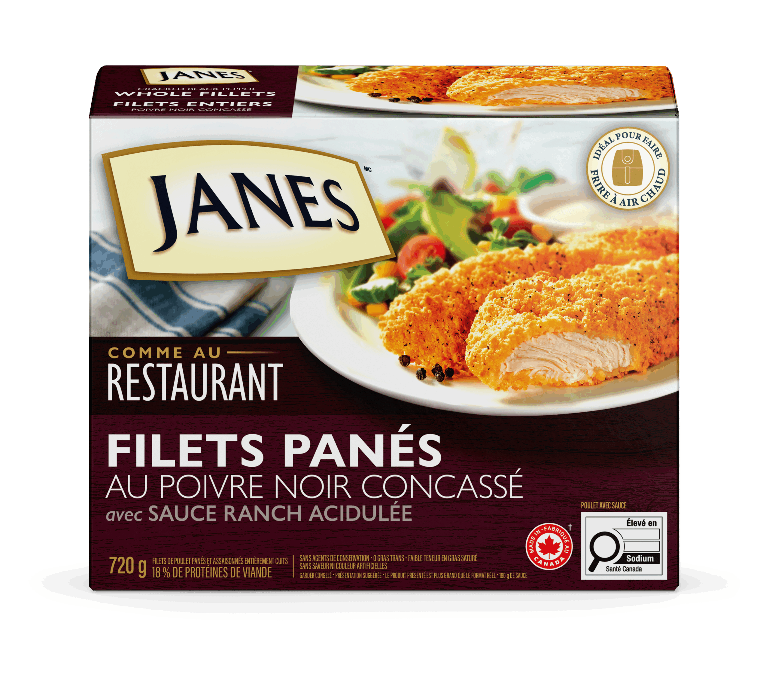 Filets de poulet panés Comme au Restaurant au poivre noir concassé