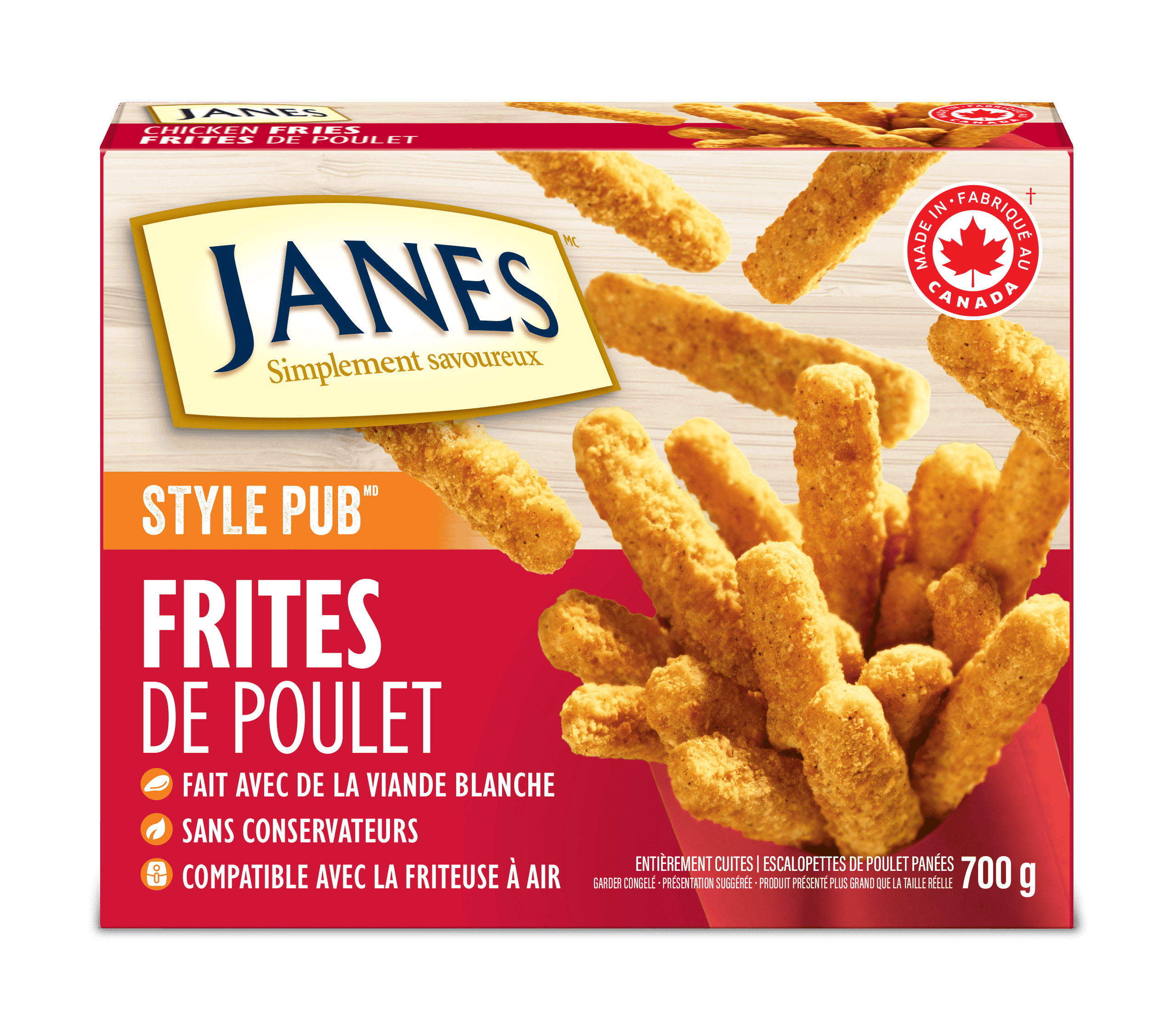 Frites de poulet de style pub