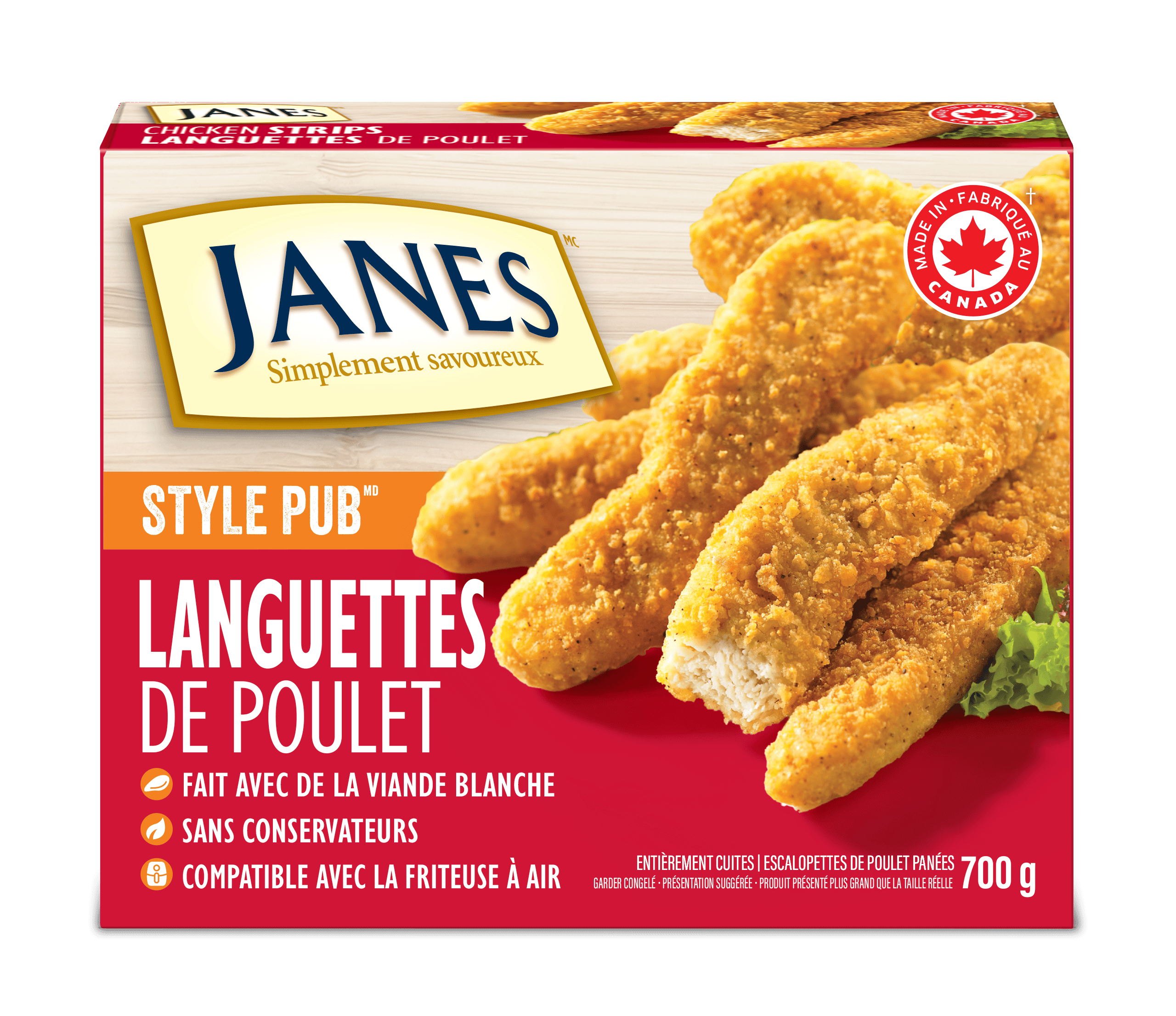 Lanières de poulet de style pub