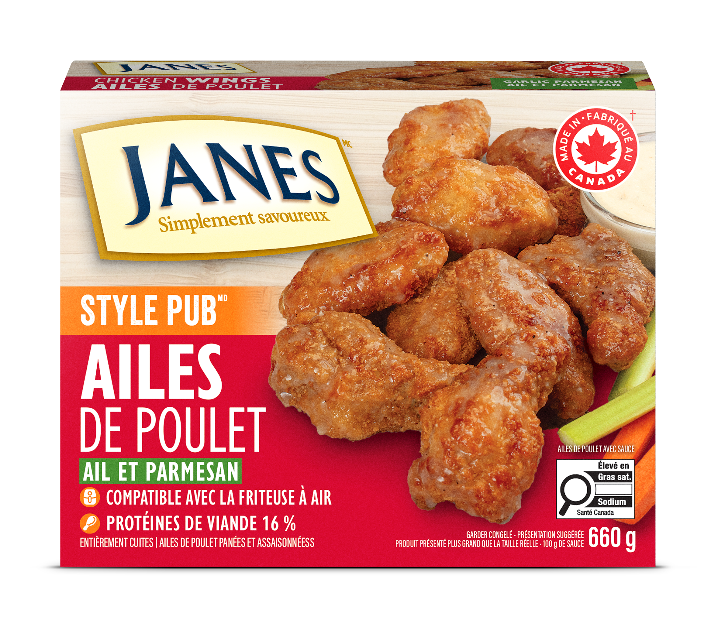 Ailes de poulet ail et parmesan style pub