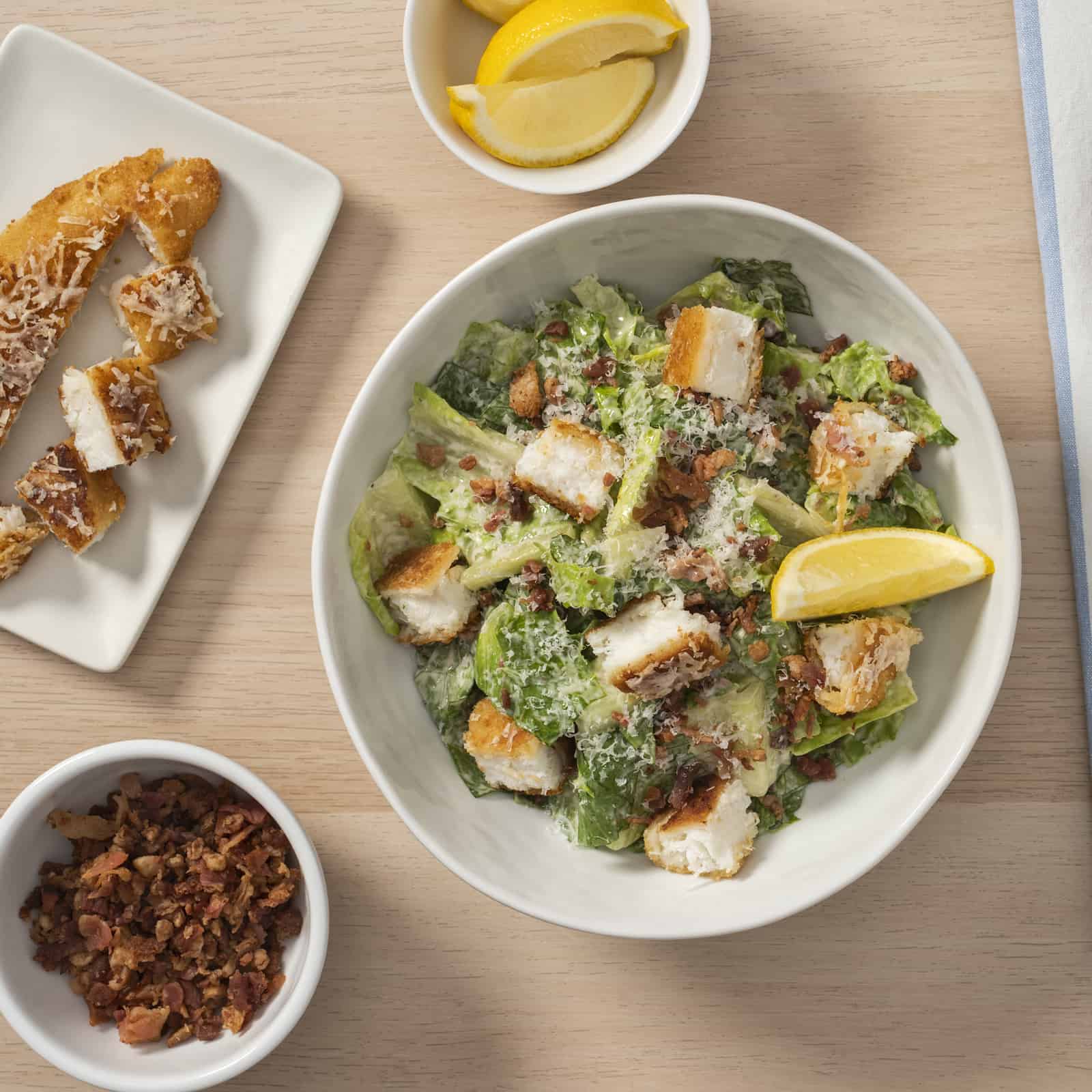 Caesar Salad with Crispy Haddock “Croutons”