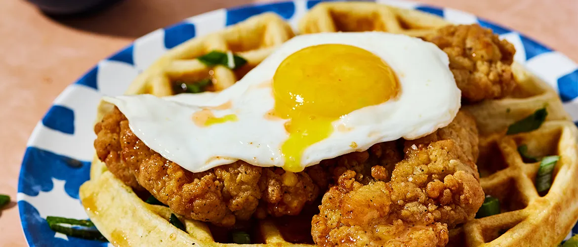 Chicken and Waffles with Hot Honey
